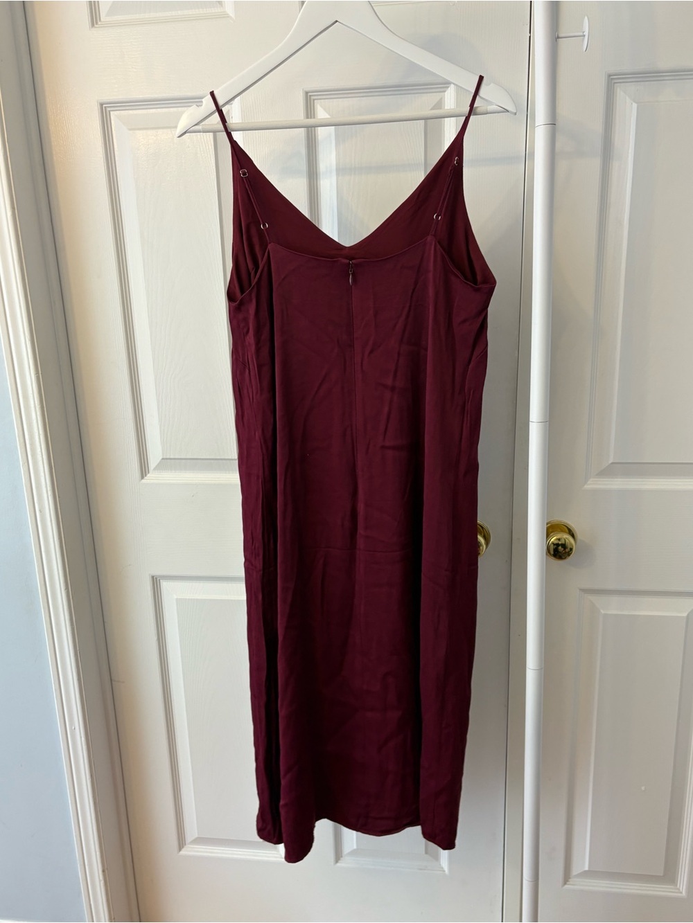 Gap Burgundy Lined Slip Midi Dress Size 10 Petite - Picture 6 of 12